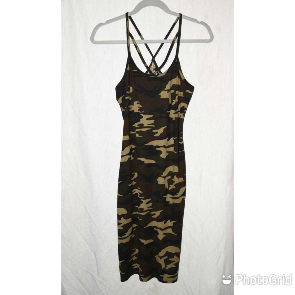 Army fatigue  midi dress